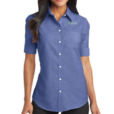Port Authority Ladies Short Sleeve SuperPro Oxford Shirt Thumbnail