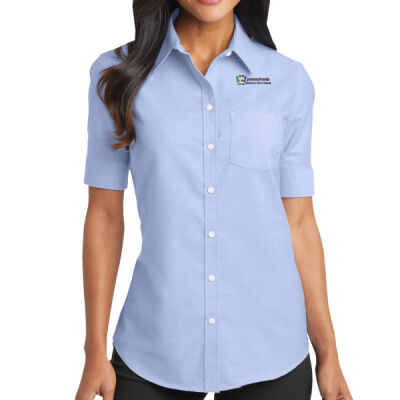 Port Authority Ladies Short Sleeve SuperPro Oxford Shirt Thumbnail