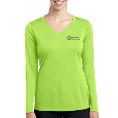 Sport Tek Women's Long Sleeve PosiCharge Competitor V Neck Tee Thumbnail